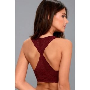 FREE PEOPLE Galloon Lace Racerback Bra
